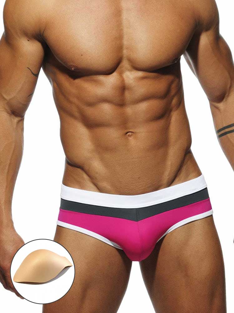 Men's Color Block Pouch Swim Briefs