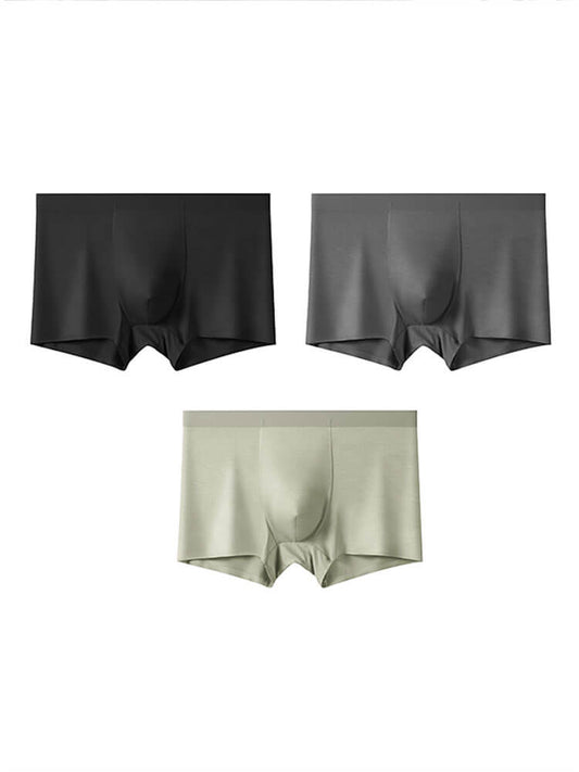 Men's Solid Color Breathable Antibacterial Boxer Briefs