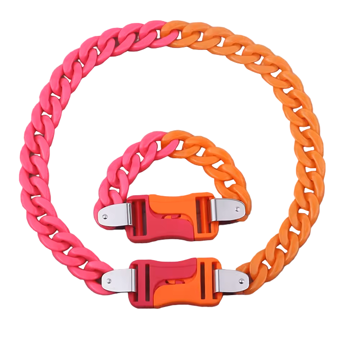 Acrylic Chain Pink/Orange