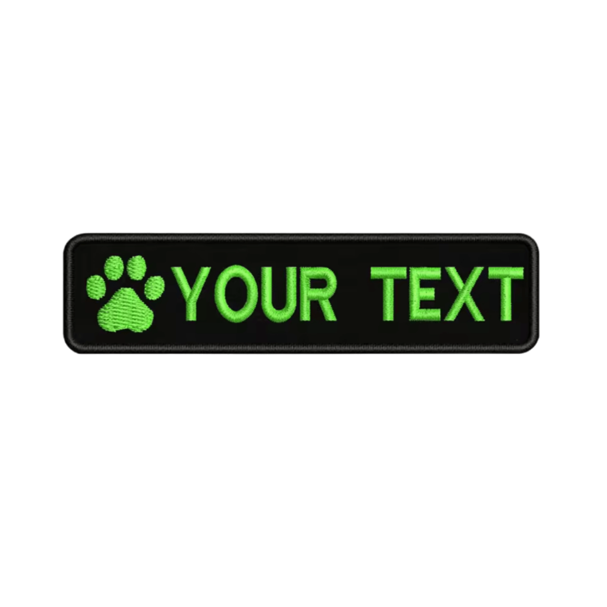 Custom Paw Patch 10cm X 2.5cm Lime Green