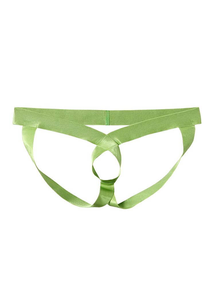 Men's Sexy Solid Color Hollow Loops Double Thong