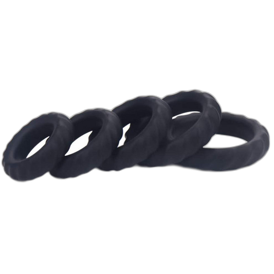 ruff GEAR Pure Silicone XACT Fit Cock Rings 5 Pack