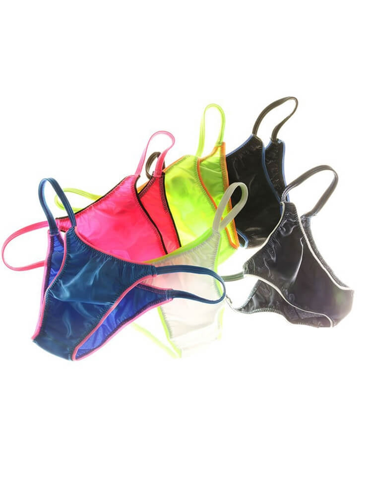 Men's Low-Rise Sexy Colorblock String Briefs