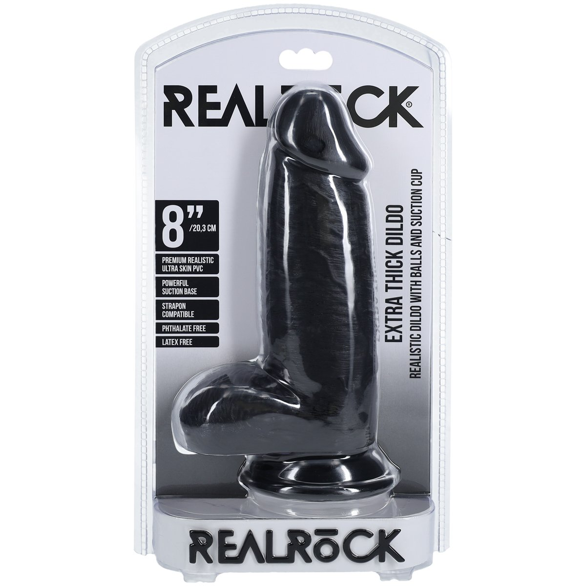 RealRock Extra Thick Realistic Dildo with Balls 8 Inch