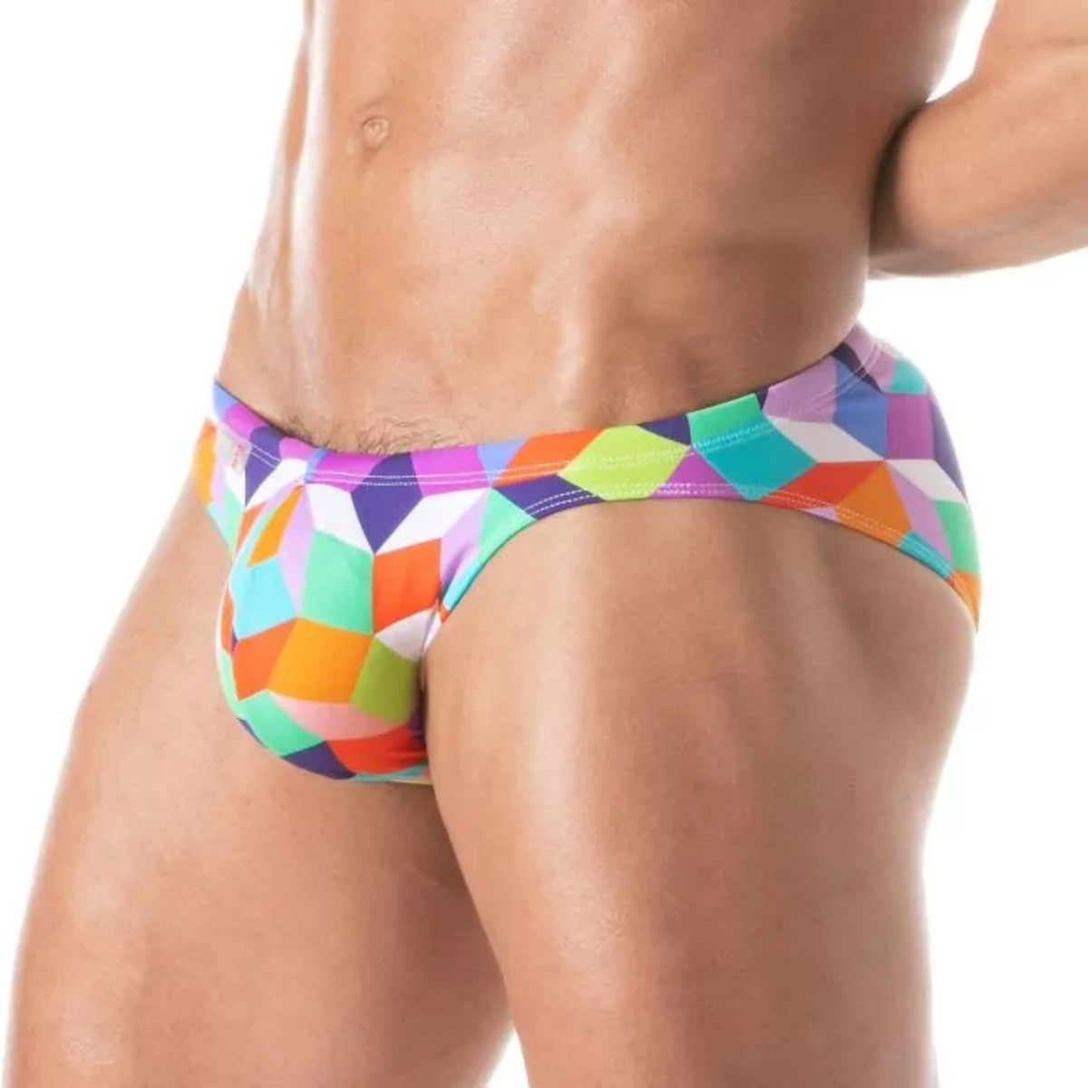 Print Swim Mini Briefs Purple - Size : L