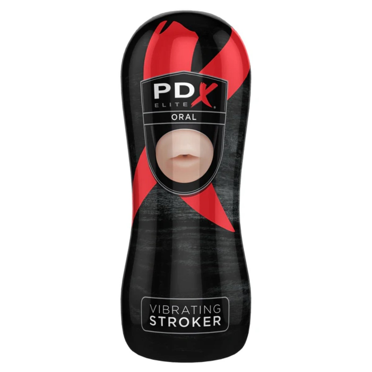 PDX Elite Vibrating Oral Stroker - Light/Black
