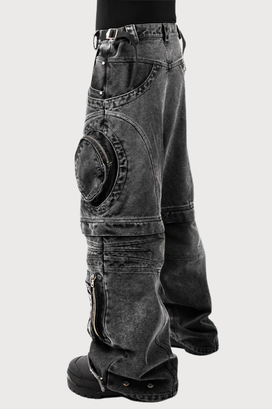 Acid Frame Straight Pocket Jeans