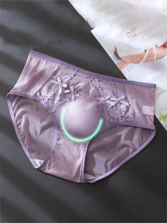 Men's Sexy Bow Detail Lace U-Pouch Briefs