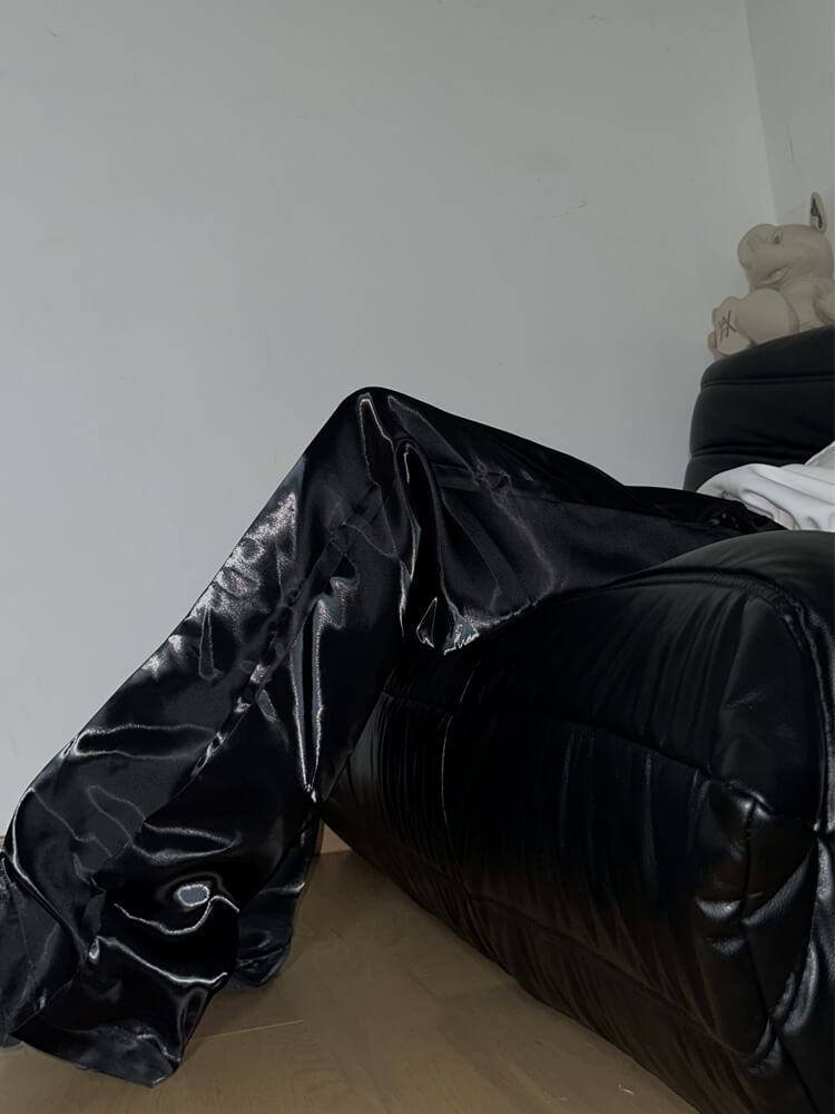 Men's Shiny Reflective Drape Loose Straight Pants