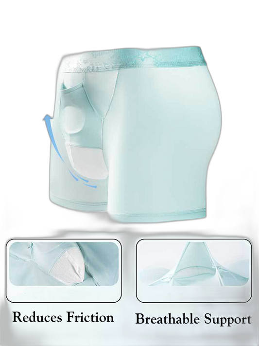 2 Men's Ultra-Thin Ice Silk Detachable Gusset Breathable Trunks