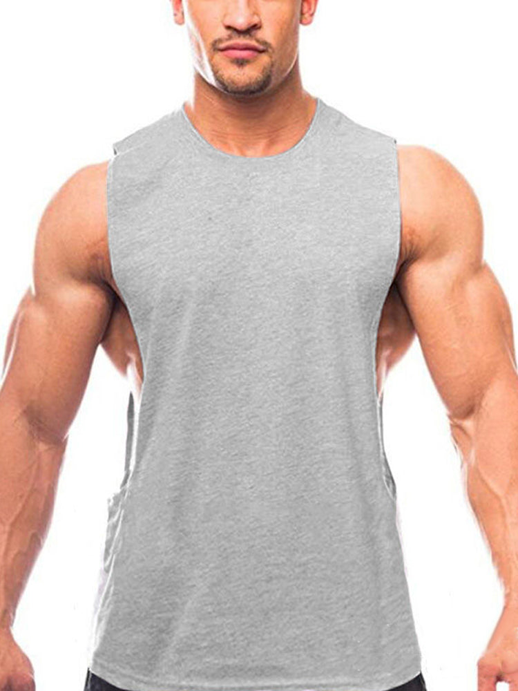 Men's Solid Color Sports Fitness Vest