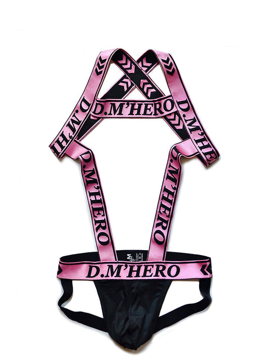 D.M Hero Double Thong Harness Jockstrap - Red