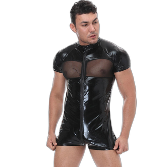 Faux Leather Fetish Bodysuit