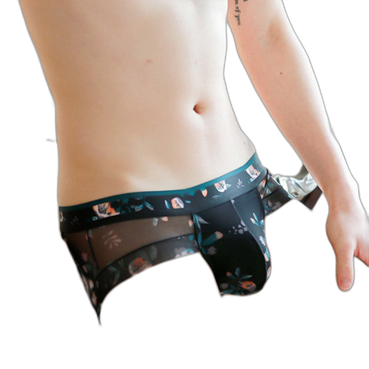 4 Pack Men’s Flower Print Pouch Briefs