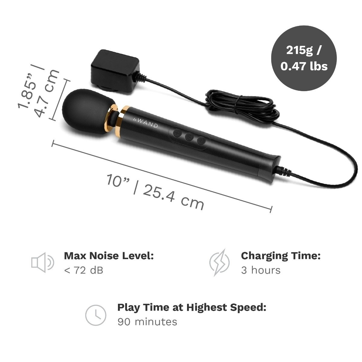 Le Wand Powerful Petite Plug In Black