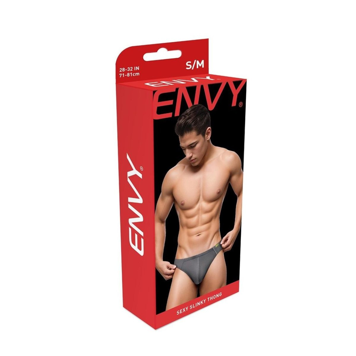 Envy Sexy Slinky Thong-Grey-S/M