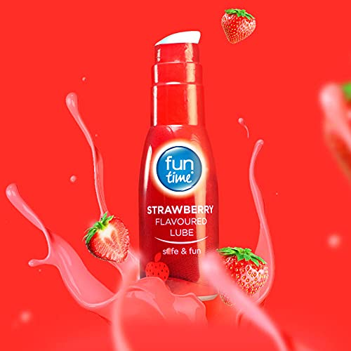 Fun Time Strawberry Flavoured Lubricant, Alcohol Free, Water Based, Clear, 75 Ml