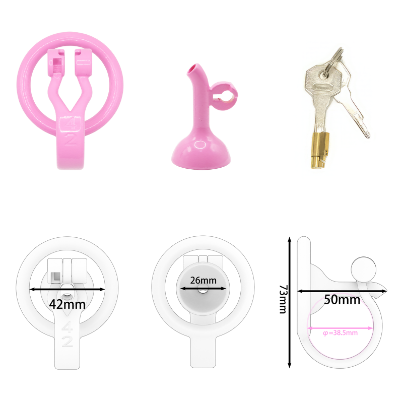 Inverted Male Chastity Cage with Optimized Extended Urethral Tube