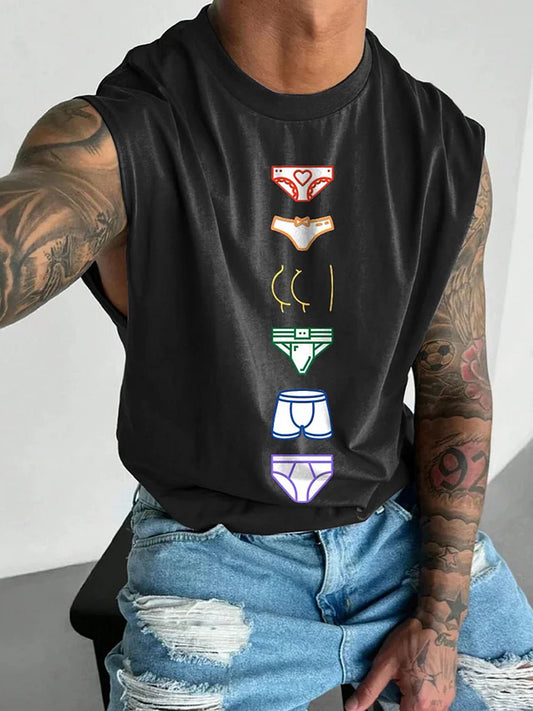 Men's Colorful Rainbow LGBTQ Print Vest Top