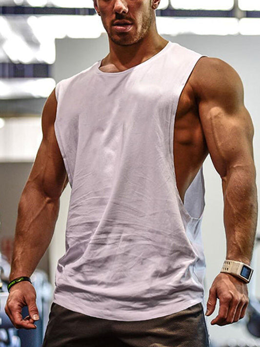 Men's Solid Color Sports Fitness Vest