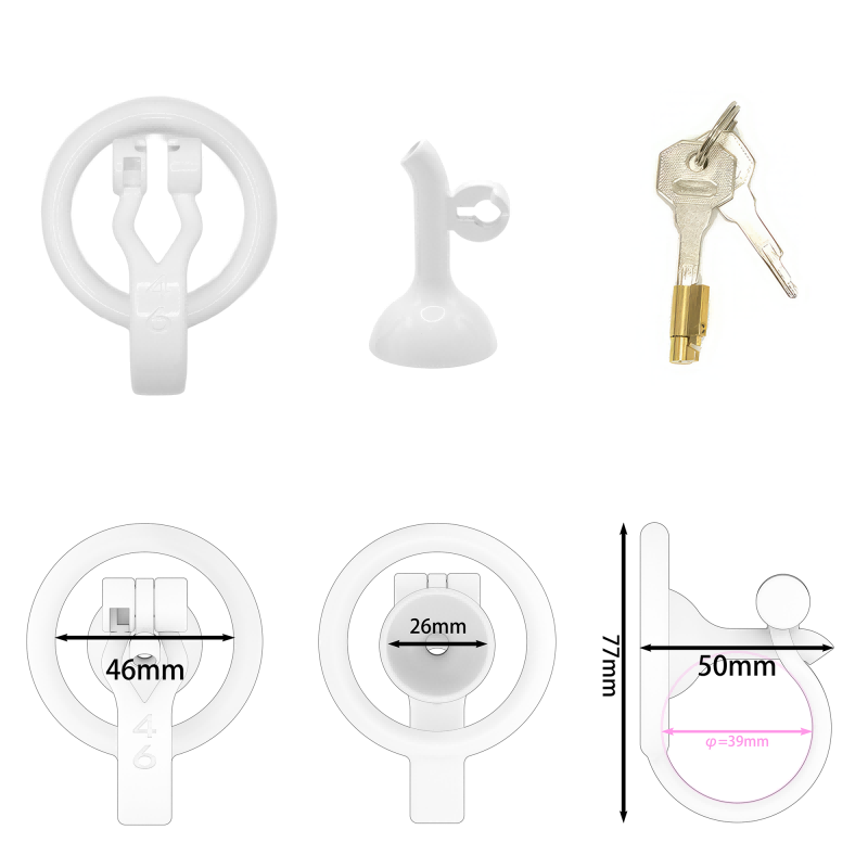 Inverted Male Chastity Cage with Optimized Extended Urethral Tube
