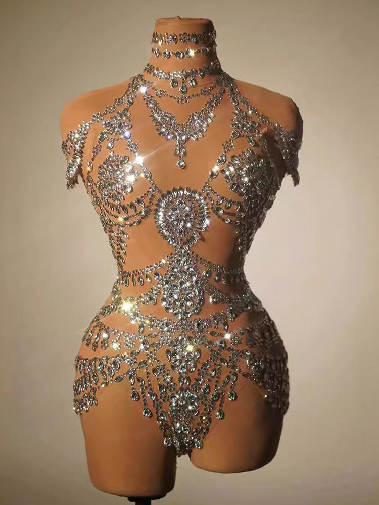 Gymnastics Performances Rhinestone Bodysuit