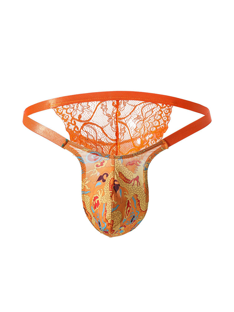 Men's See-through Mesh Lace Sexy Thong
