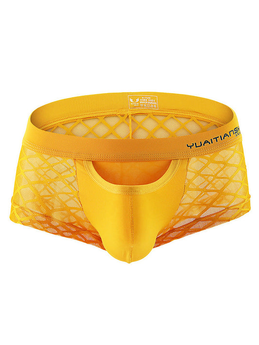 Breathable Lace Mid Waist Boxer Briefs