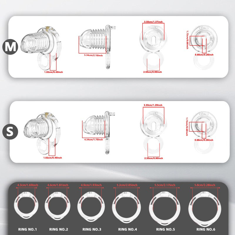 Transparent Flexible Chastity Cage with Stretchable Design (R6)
