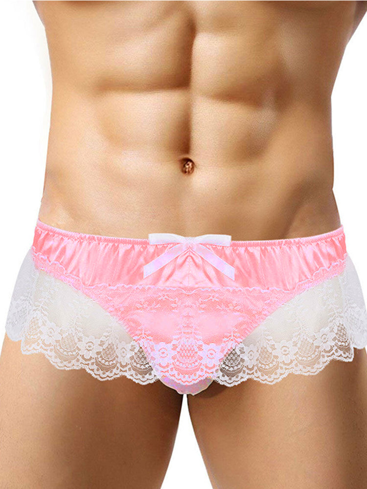 Mens Lace Spandex T Thong
