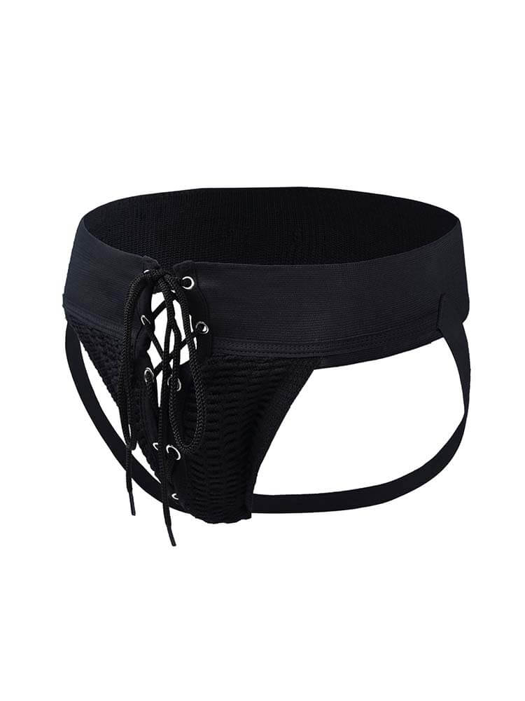 Men's Wide Belt Sexy Lace-Up Jockstrap