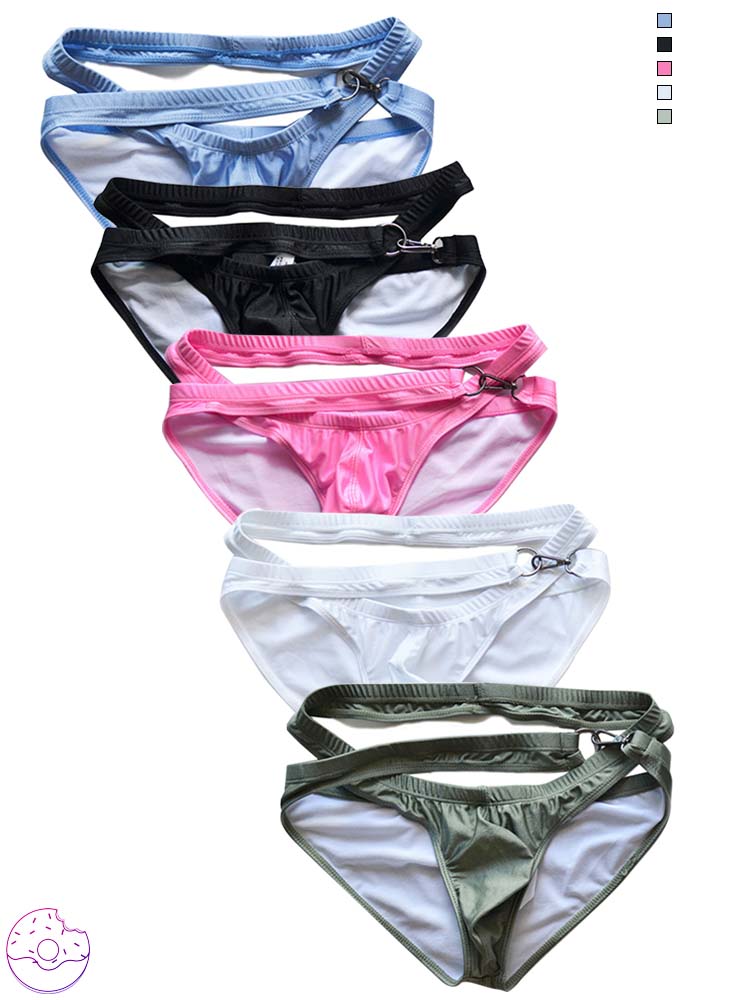 D.M Low Rise Quick Dry Beach Metal Button Swim Briefs