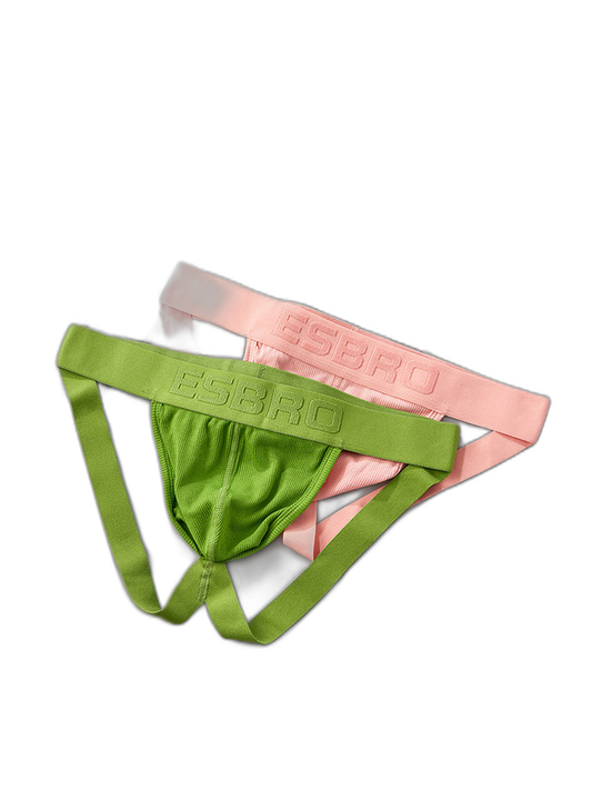 2 Pack Men's Ribbed U-Pouch Sexy Jockstrap