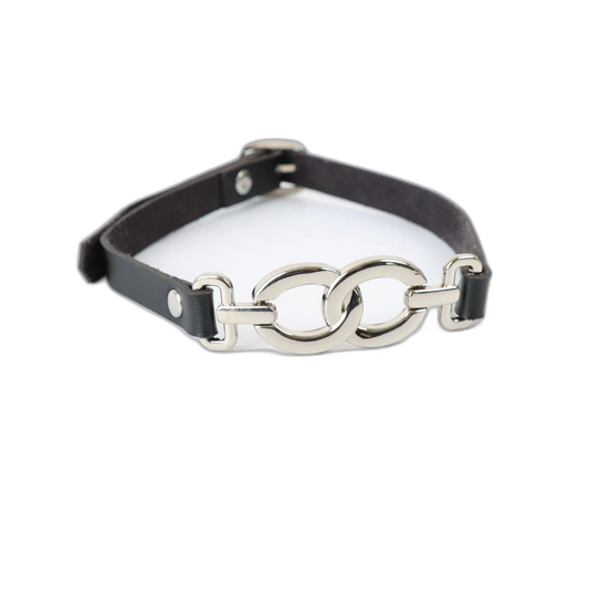 Double Ring Leather Choker