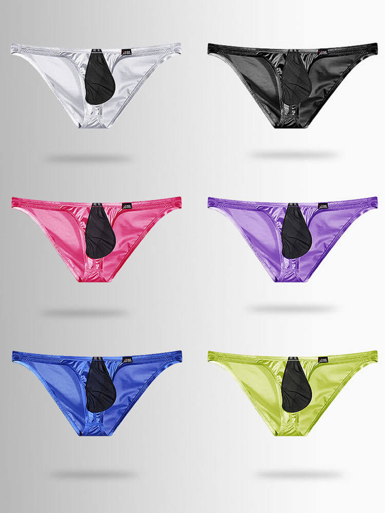 Men's Ultra-Thin Ice Silk Color-Blocked Briefs