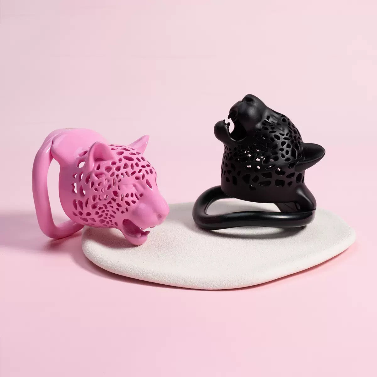 Leopard Head Resin Chastity Cage – Lightweight Breathable Animal Design