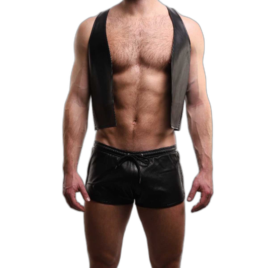 ruff GEAR Premium Leather Bar Vest Black