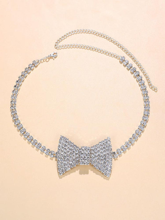 Rhinestone Bow Tie Collar