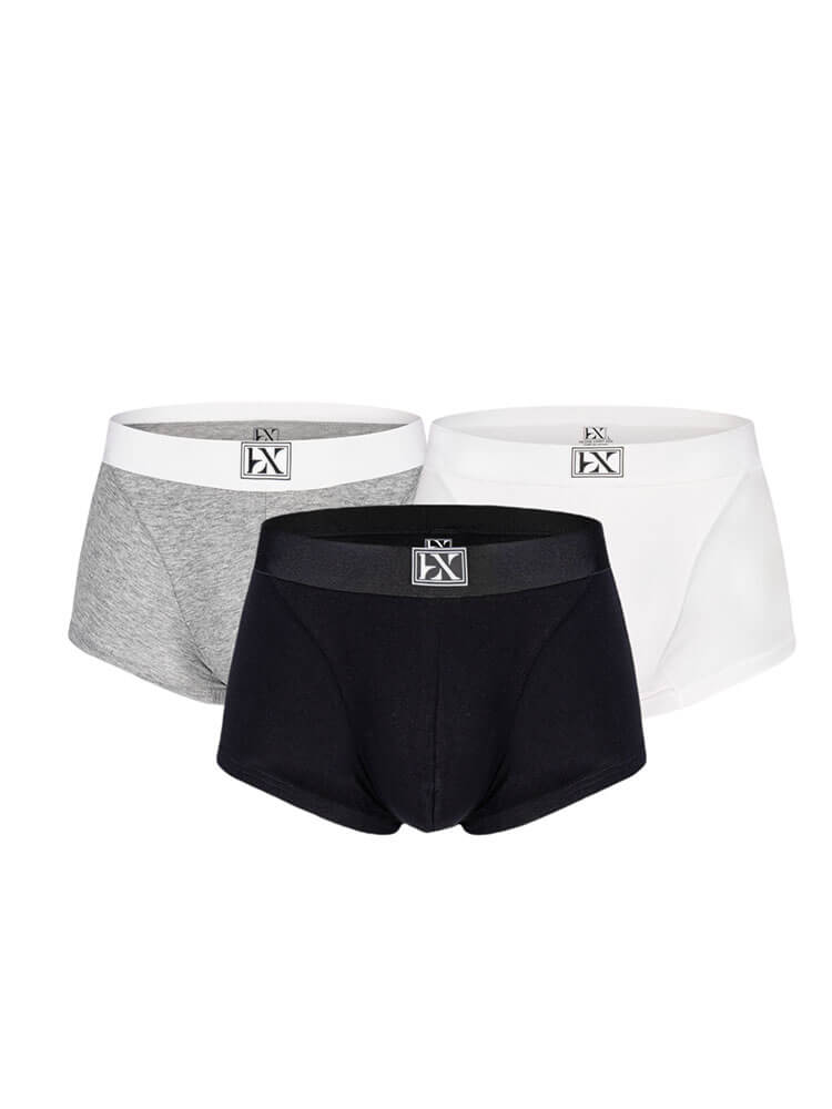 3-Pack Men's Low-Rise Sexy Soft Cotton Boxer Briefs