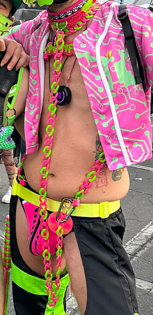 3D Printed Cuban Chain Leash with Matching Padlock