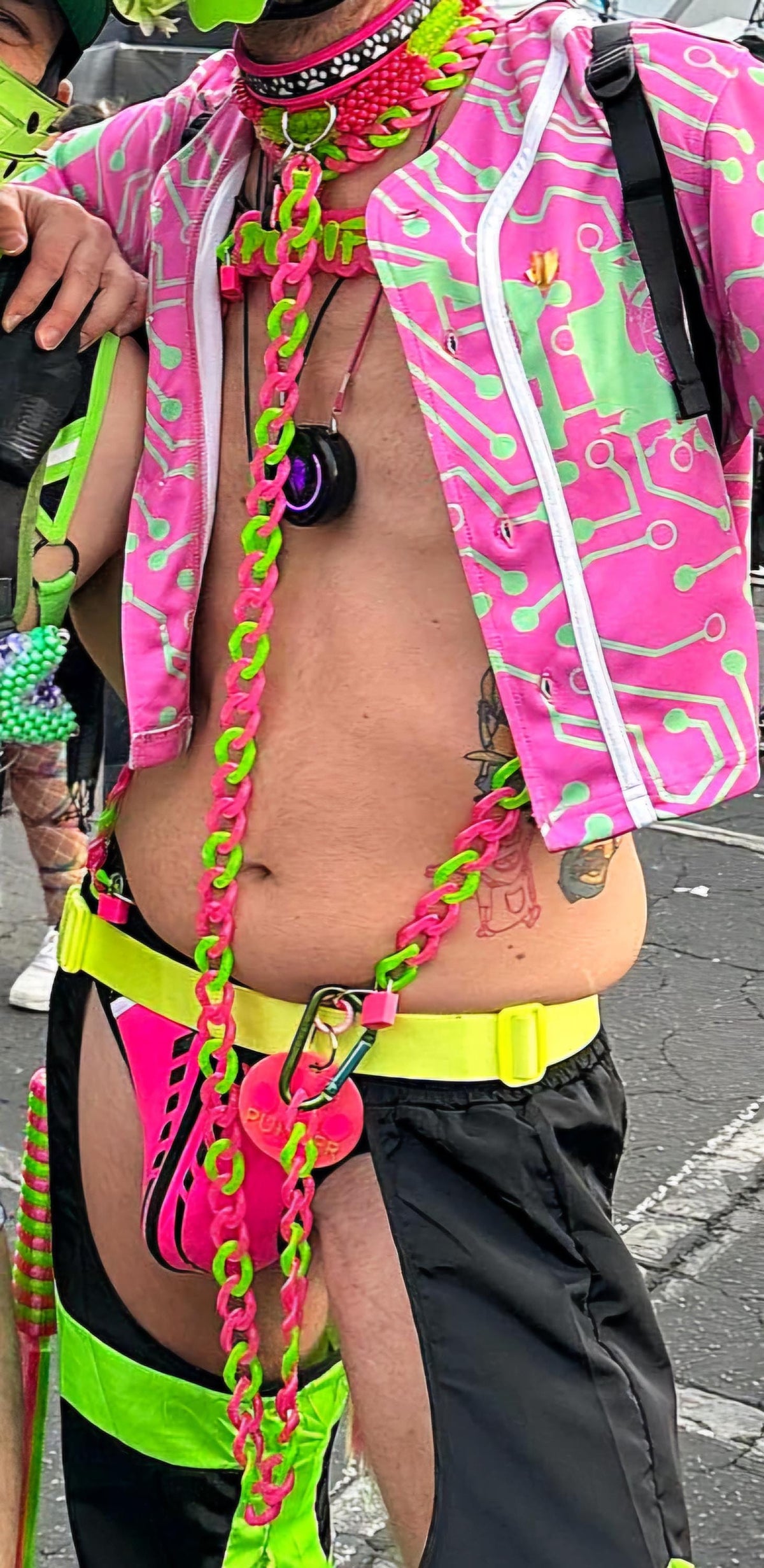 3D Printed Cuban Chain Leash with Matching Padlock