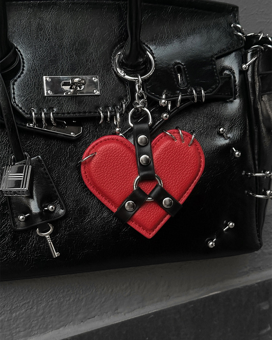 Heart Shaped Leather Bag Charm