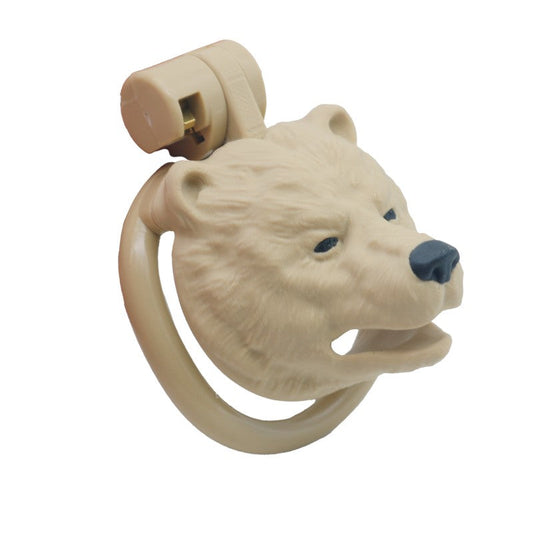 Bear Head Male Chastity Cage – Realistic Bear Head Design with Key Lock