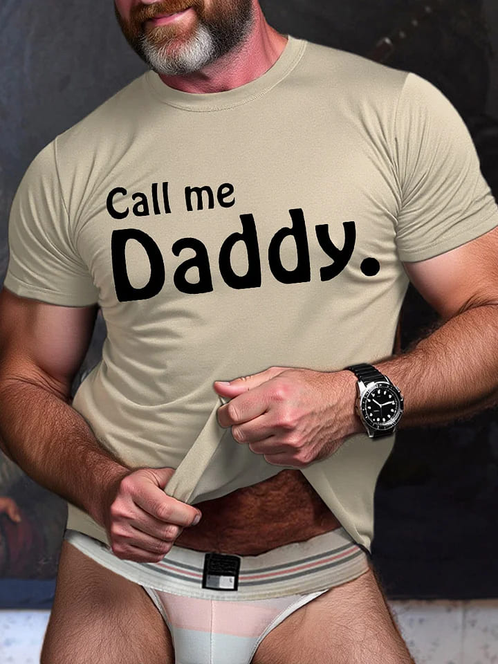 LGBT Gay Pride Call Me Daddy Print T-shirt