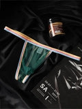 Men's Ultra-Thin Mesh Colored Trim Pouch Thong