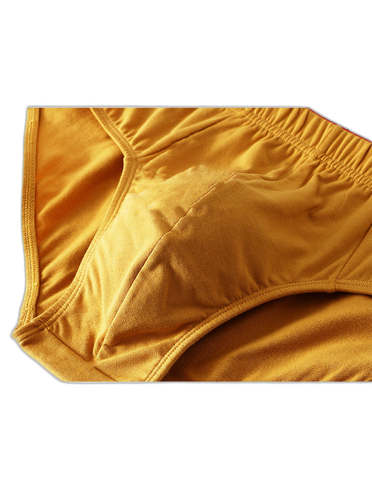 4 Pack Men's Solid Color Cotton Low-Rise Seamless Comfort Briefs