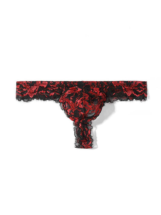 Men's Sexy Low-Rise Seamless Lace Thong