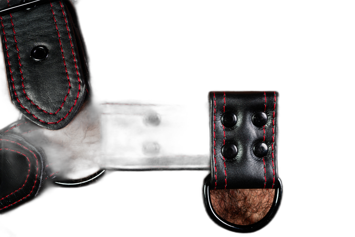 ruff GEAR RAW Leather Bulldog Harness Black Red