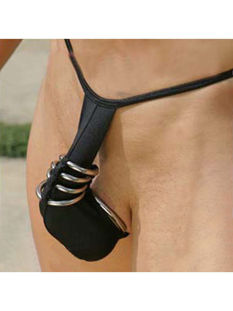 Men's Sexy Metal Ring Bondage Thong