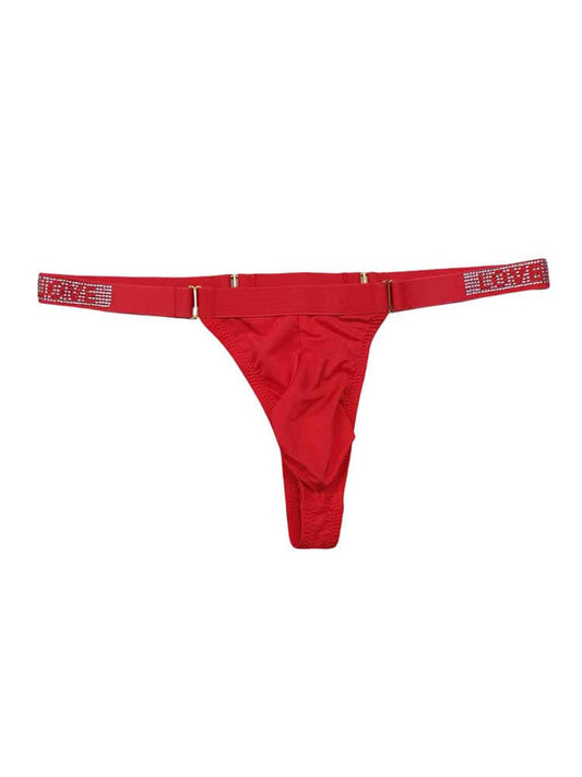 Men's Sexy Low-Rise Adjustable Ice Silk Thong